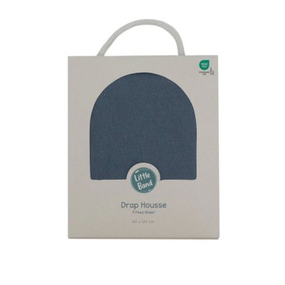 Drap housse bleu 70x140 cm jersey