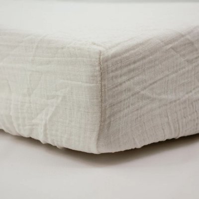 Drap housse ecru 70 x 140 cm double gaze