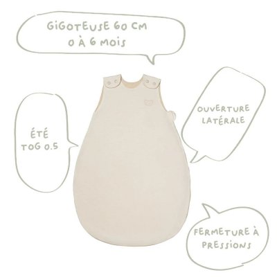 Gigoteuse naissance été sable ourson - 65cm