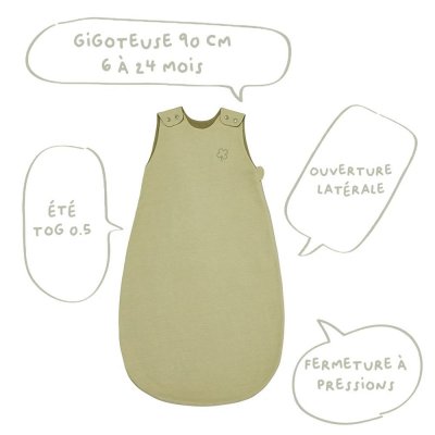 Gigoteuse été 6-24 mois tilleul trèfle