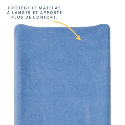 Housse pour matelas à langer bleu