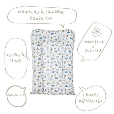 Matelas à langer flocons greenland renards - 50x70cm