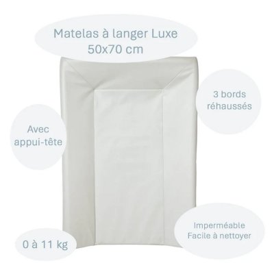 Matelas à langer luxe vert d'eau