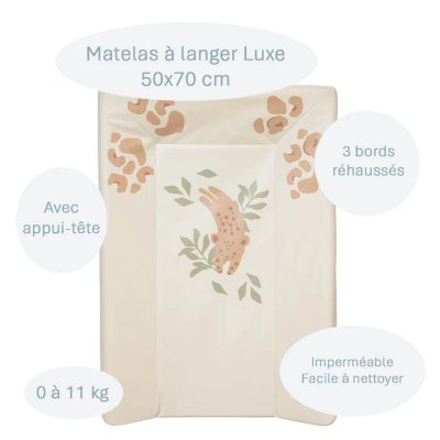 Matelas à langer luxe jungle léopard
