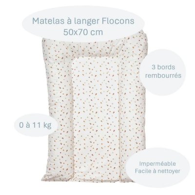 Matelas à langer flocons polka - 50x70cm