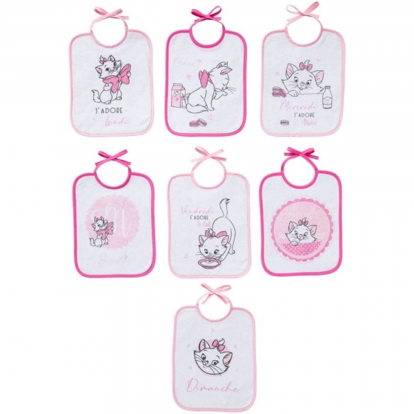 Lot de 7 bavoirs naissance - marie Babycalin