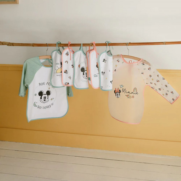 Lot de 7 bavoirs naissance mickey - 20x25 cm Babycalin