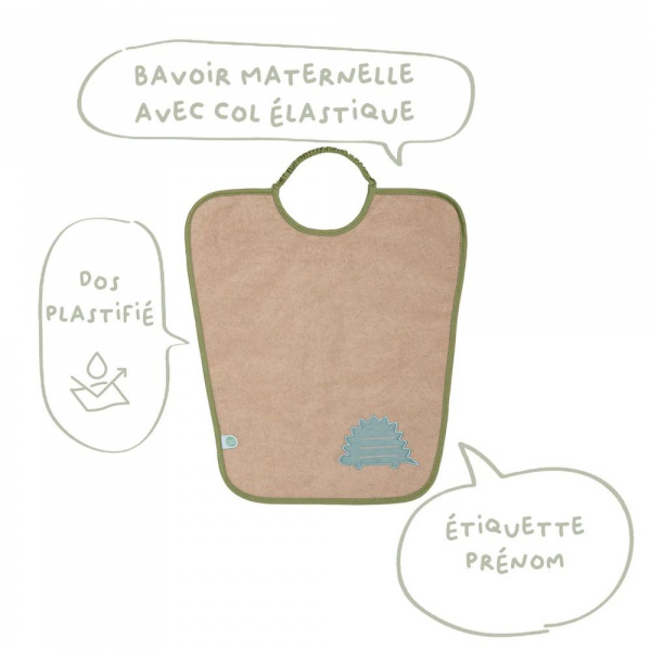 Lot de 2 bavoirs maternelle maternelle + dinosaure Babycalin