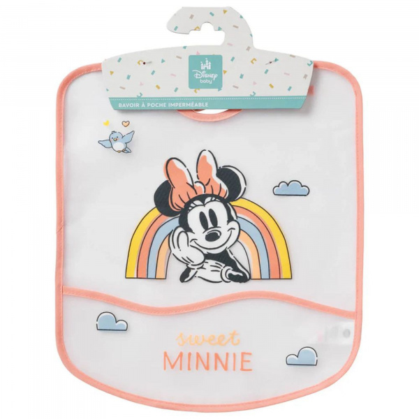 Bavoir à poche 1er âge minnie - 28x32cm Babycalin