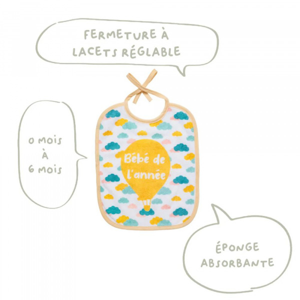Lot de 5 bavoirs naissance love family Babycalin