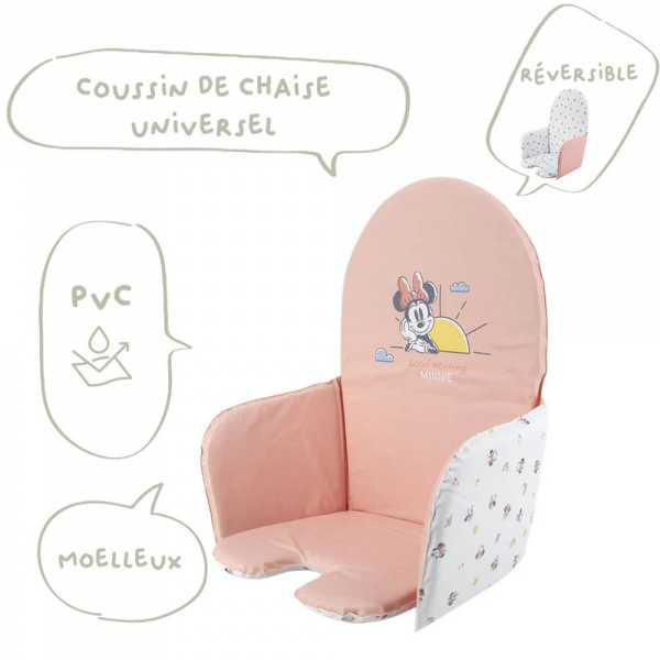 Coussin de chaise haute universel - minnie - 28x38cm Babycalin