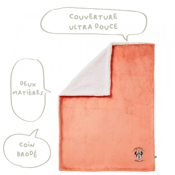 Couverture bi-matière minnie 75 x 100 cm Babycalin