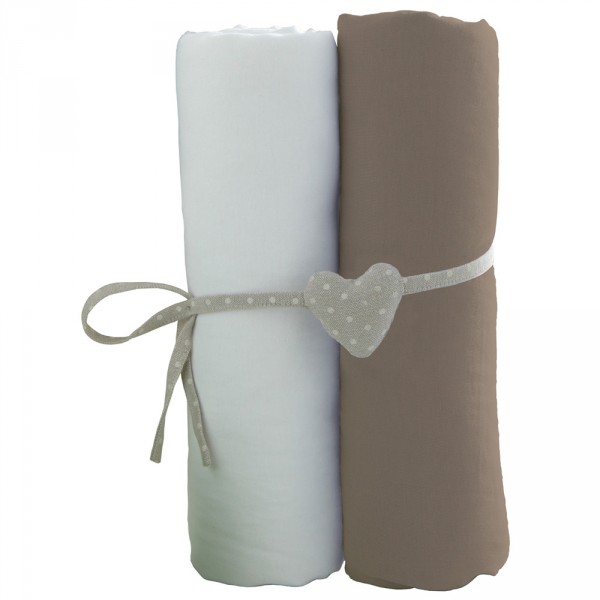 Lot de 2 draps housse 60 x 120 cm blanc Babycalin