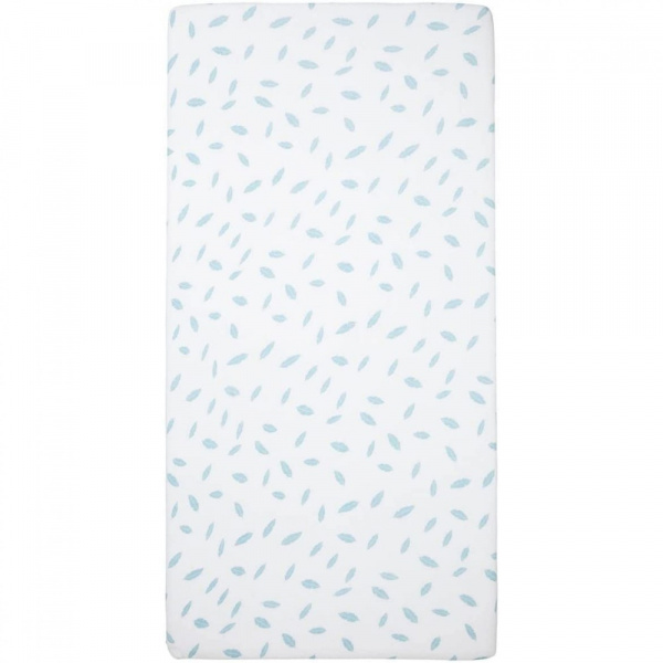 Lot de 2 draps housse 70x140 cm - plumes bleues Babycalin