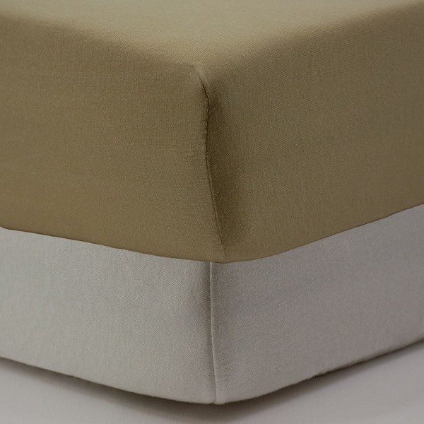 Lot de 2 draps housse jersey bio blé - blanc Babycalin