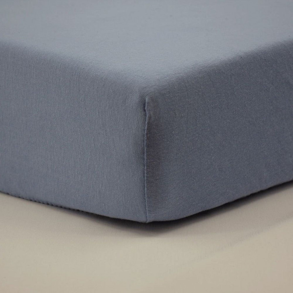 Drap housse bleu 60x120 cm jersey Little band