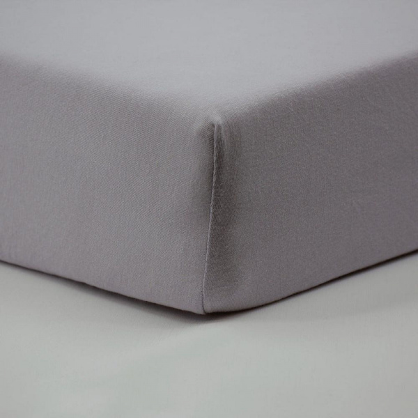 Lot de 2 draps housse jersey bio 60 x 120 cm - ecru / gris Little band