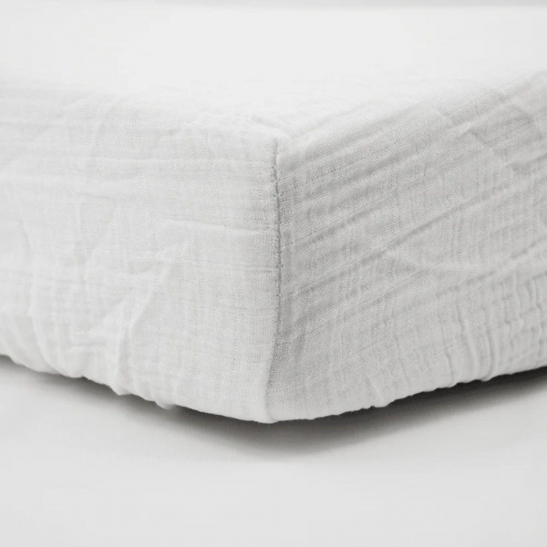 Lot de 2 draps housse double gaze 60 x120 cm - ecru / vieux rose Little band