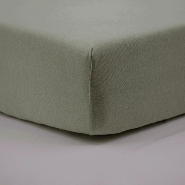 Drap housse vert mousse 70x140 cm jersey Little band