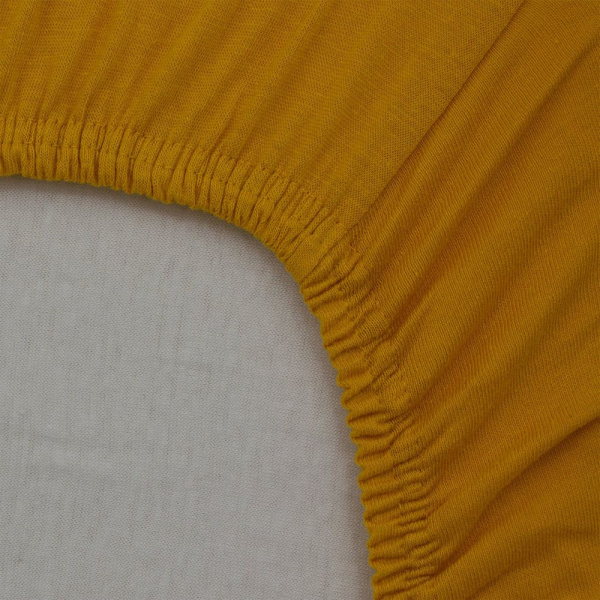 Lot de 2 draps housse jersey bio 70 x 140 cm - ecru / pollen Little band