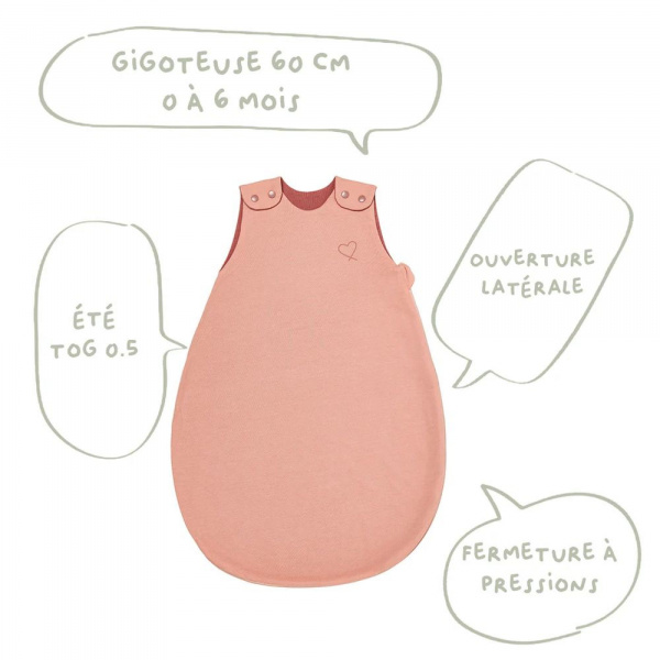 Gigoteuse naissance 0-6 mois rosée coeur Babycalin