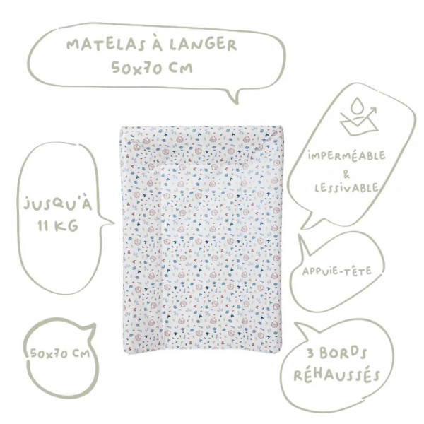 Matelas à langer luxe greenland hérisson- 50x70cm Babycalin