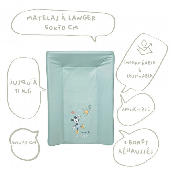 Matelas à langer luxe mickey - 50x70cm Babycalin