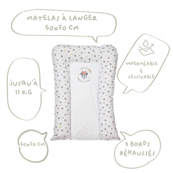 Matelas à langer flocons minnie - 50x70cm Babycalin