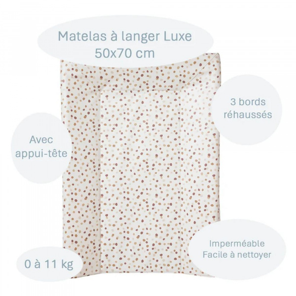Matelas à langer luxe polka dots Little band