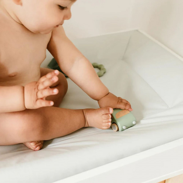 Matelas à langer luxe vert d'eau Little band