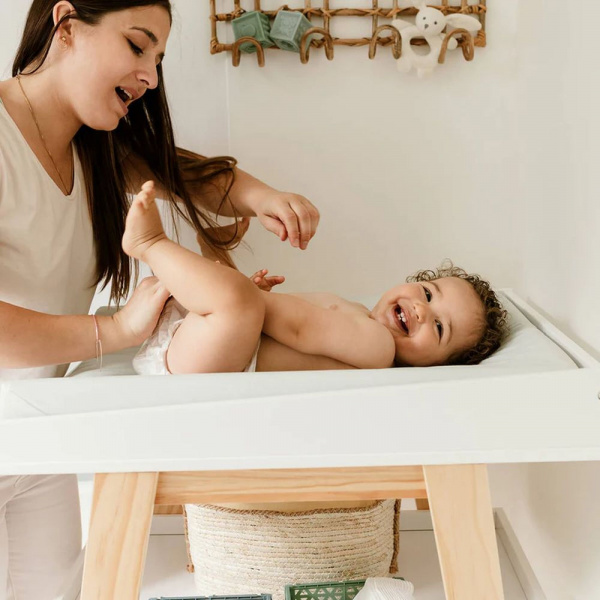 Matelas à langer luxe vert d'eau Little band