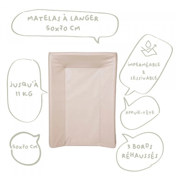 Matelas à langer luxe noisette Little band