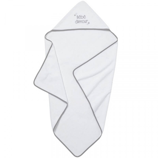 Sortie de bain grand format bébé d'amour 100 x 100 cm Babycalin