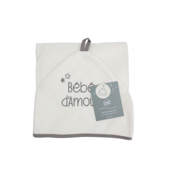 Sortie de bain grand format bébé d'amour 100 x 100 cm Babycalin