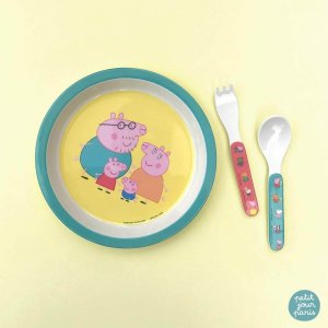 Assiette bébé peppa pig avec les parents ø 18cm Petit jour paris