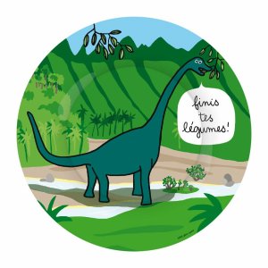 Assiette à dessert brontosaure Petit jour paris