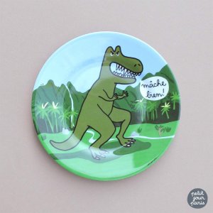 Assiette à dessert tyrannosaure Petit jour paris
