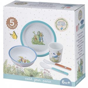 Coffret repas 5 pièces pierre lapin - bleu Petit jour paris