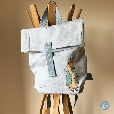 Sac à dos mini-coursier pierre lapin bleu