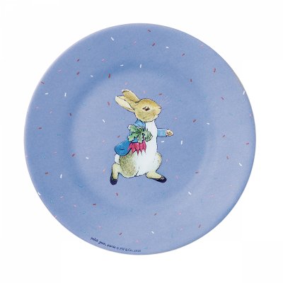 Assiette à dessert pierre lapin - bleue