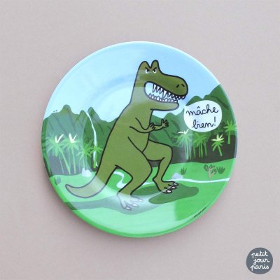 Assiette à dessert tyrannosaure