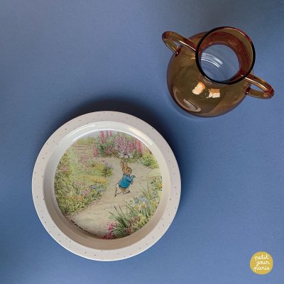 Assiette bébé pierre lapin ø 21cm - blanche