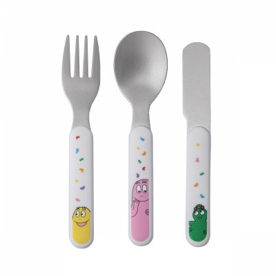 Set de 3 couverts pour bébé barbapapa