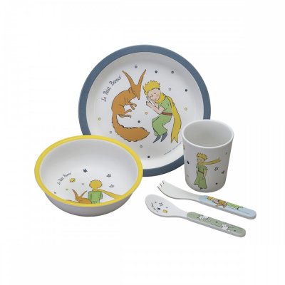Coffret repas 5 pièces le petit prince - bleu