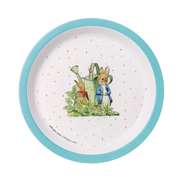 Assiette bébé pierre lapin - bleue Petit jour paris