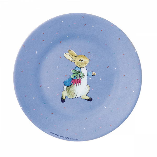 Assiette à dessert pierre lapin - bleue Petit jour paris