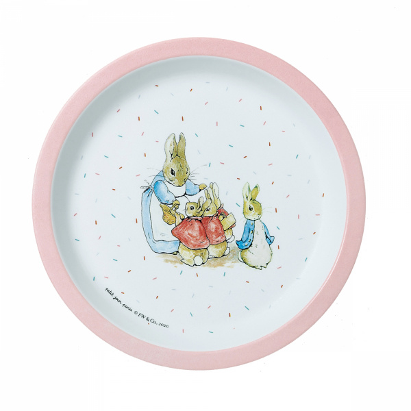 Assiette bébé pierre lapin - rose Petit jour paris