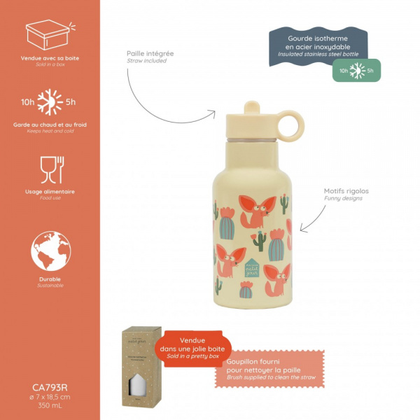 Gourde enfant isotherme les fennec Petit jour paris