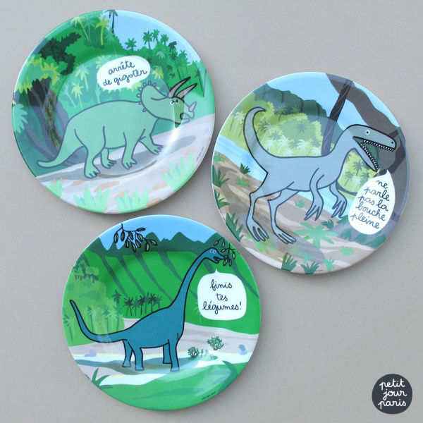 Assiette à dessert tricératops Petit jour paris