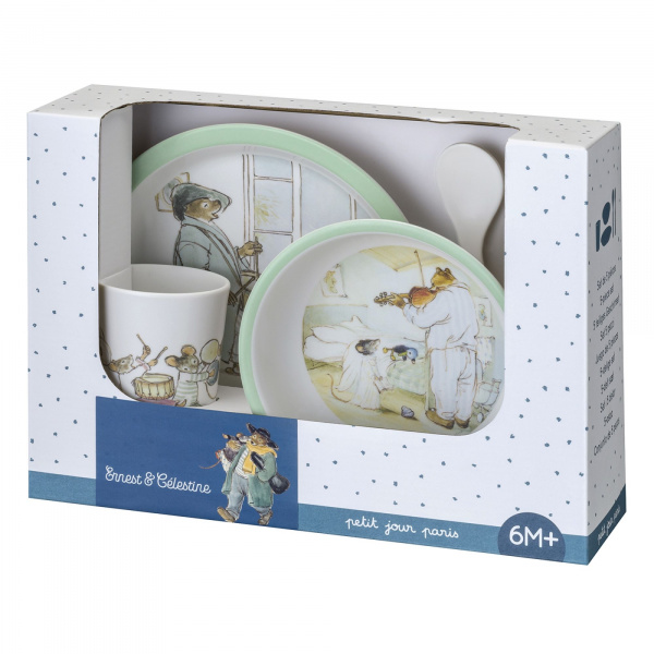 Coffret repas 5 pièces ernest et célestine - rataplan Petit jour paris